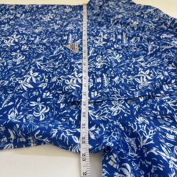 Columbia PFG Hawaiian Short Sleeve Shirt Button Up Hiking Fishing Medium Vented - Picture 9 of 10